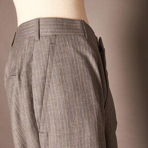 1990s Deadstock Gray Stream Line Pin Stripe Gray Suit